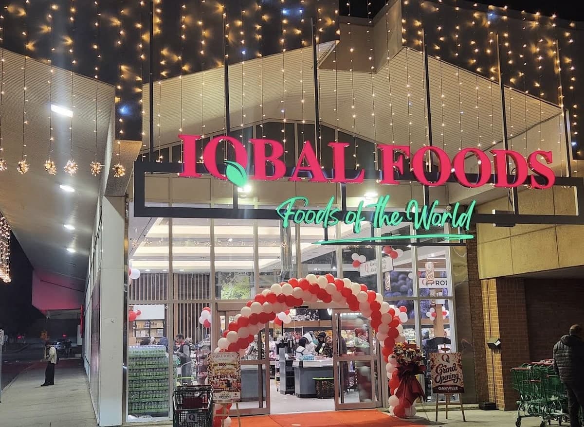 Iqbal Food Market storefront entrance, home of Marhaba Farooj
